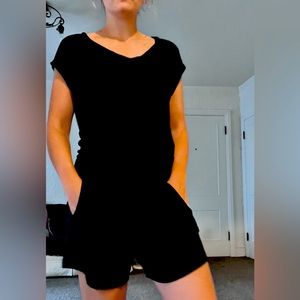 Saks fifth Avenue black romper with pockets!